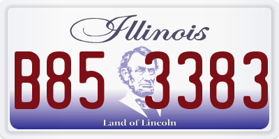 IL license plate B853383