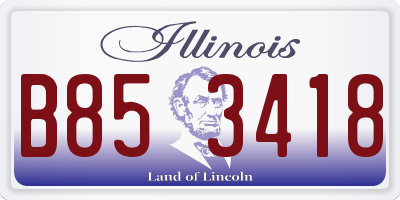 IL license plate B853418