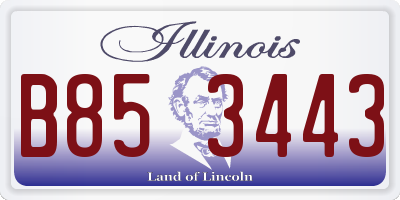 IL license plate B853443