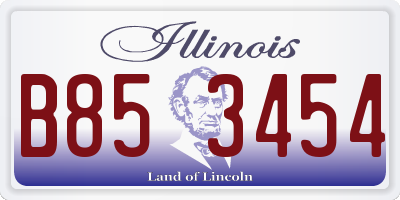 IL license plate B853454