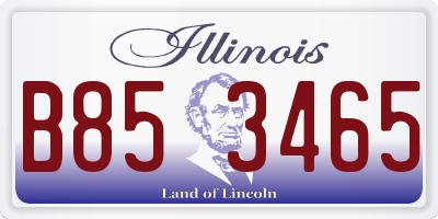 IL license plate B853465