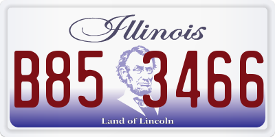 IL license plate B853466
