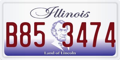 IL license plate B853474
