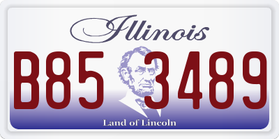 IL license plate B853489