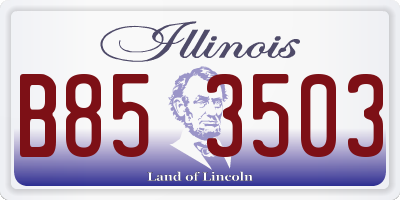 IL license plate B853503