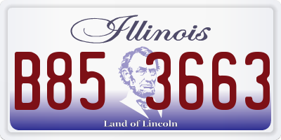IL license plate B853663