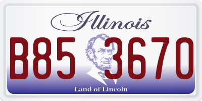IL license plate B853670