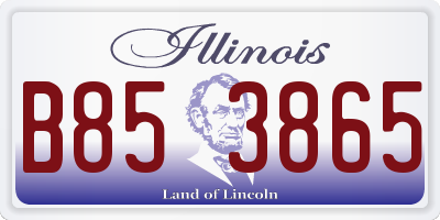 IL license plate B853865