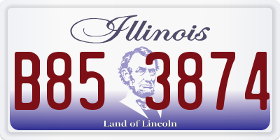 IL license plate B853874