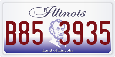 IL license plate B853935