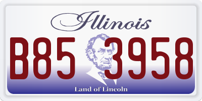 IL license plate B853958