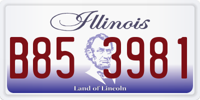 IL license plate B853981