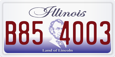 IL license plate B854003