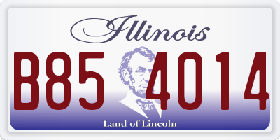 IL license plate B854014