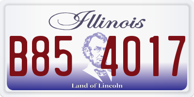 IL license plate B854017