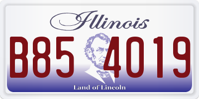 IL license plate B854019