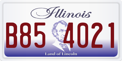 IL license plate B854021