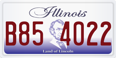 IL license plate B854022