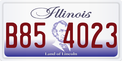 IL license plate B854023
