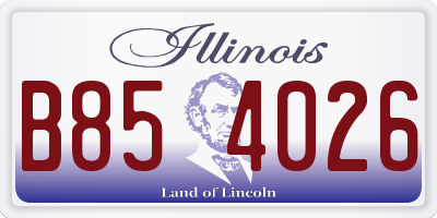 IL license plate B854026