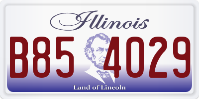 IL license plate B854029