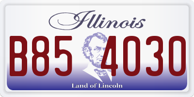IL license plate B854030