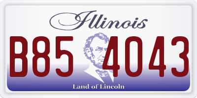 IL license plate B854043