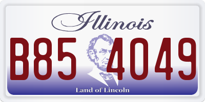 IL license plate B854049