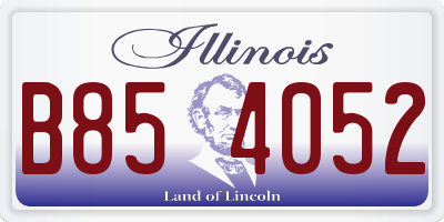 IL license plate B854052