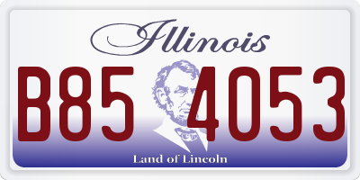 IL license plate B854053