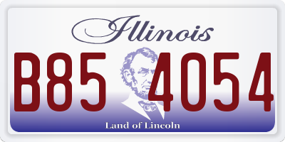 IL license plate B854054