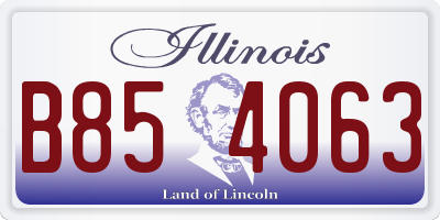 IL license plate B854063