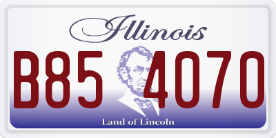 IL license plate B854070
