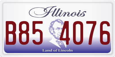 IL license plate B854076