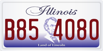 IL license plate B854080