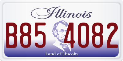 IL license plate B854082