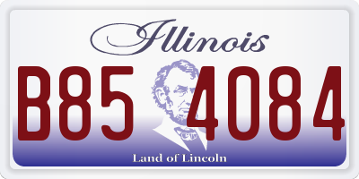 IL license plate B854084