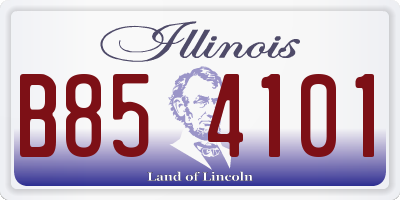 IL license plate B854101