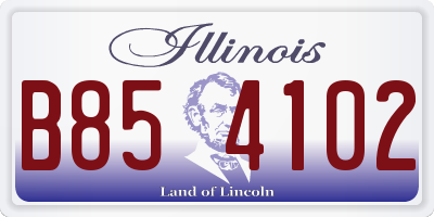 IL license plate B854102