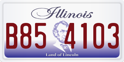 IL license plate B854103
