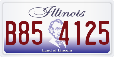 IL license plate B854125