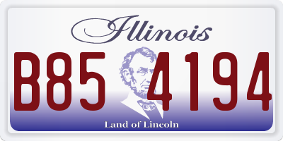 IL license plate B854194