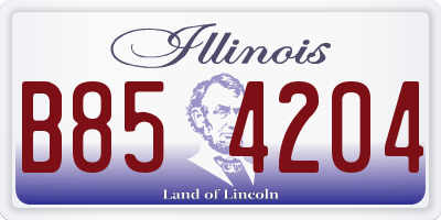 IL license plate B854204
