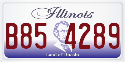 IL license plate B854289