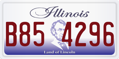 IL license plate B854296
