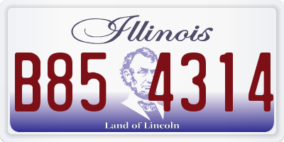 IL license plate B854314