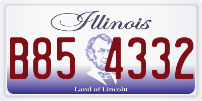 IL license plate B854332