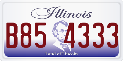 IL license plate B854333
