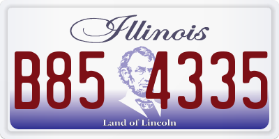 IL license plate B854335