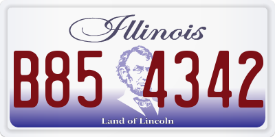 IL license plate B854342